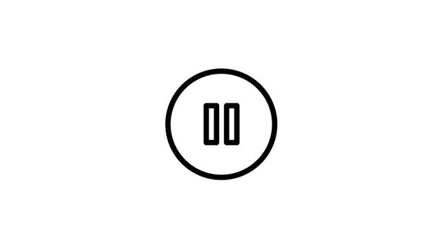 Minimalist Play and Pause Button Animation Loop.