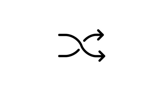 Minimalist Shuffle Icon with Two Crossing Arrows.