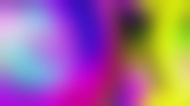 Colorful hues of purple, pink, and yellow blend together, creating a vivid abstract blured background. Looped animation.