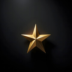 Obraz premium Golden Star Emblem Shining Brightly Against Dark Background.