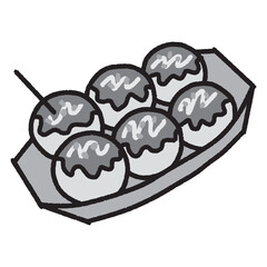 たこ焼き モノクロ
