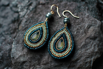 Stunning Handmade Teardrop Beaded Earrings Featuring Intricate Patterns and Vibrant Colors Perfect for Any Occasion