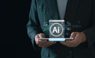 ai-digital-generation-technology-smartphone-virtual-automation-business-concept