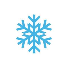 A simple blue snowflake icon on a white background.