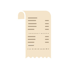 A simple illustration of a receipt paper roll with text lines.