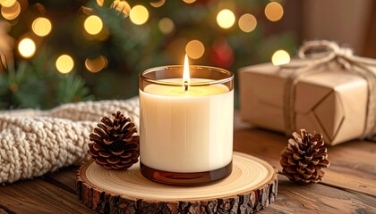 christmas still life with candle