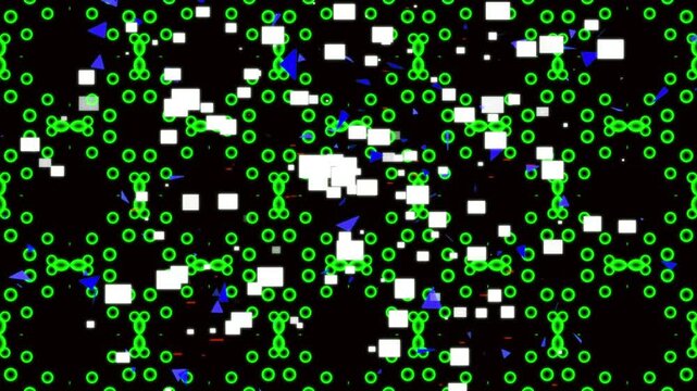 Green Pixel Chaos Abstract Digital Motion Pattern