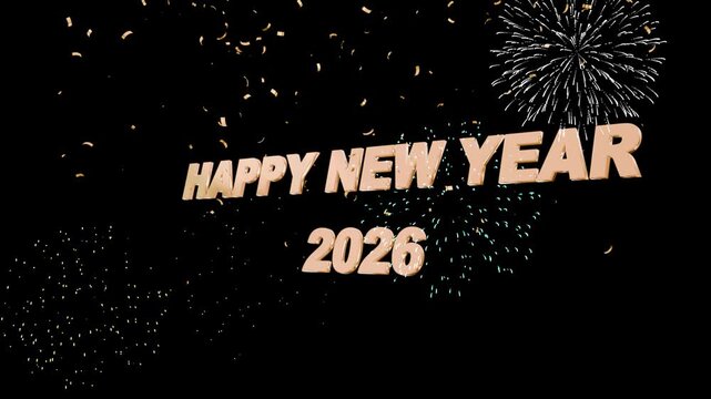 2026 Luxury Gold Background with Shining Line Effects. Happy New Year 2026 Celebration Gold Sparkle Animation. Happy New Year 2026 Gold Greeting with bukeh Light Trails.