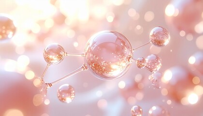 Luxury Molecular Structure Background for Skincare and Biotechnology