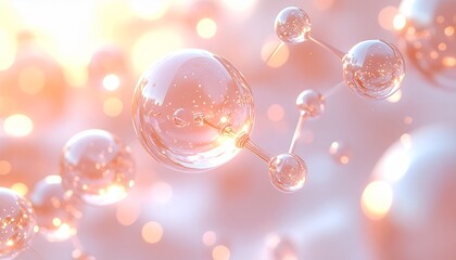 Luxury Molecular Structure Background for Skincare and Biotechnology