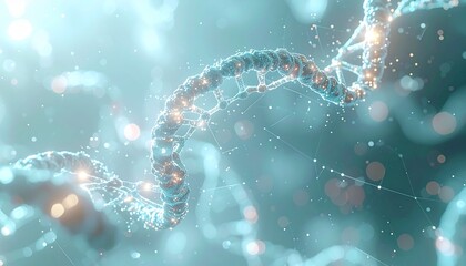 Glowing DNA Double Helix Structure &ndash; Genetics and Biotechnology Concept