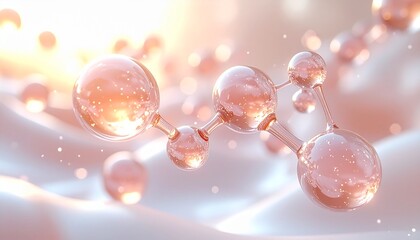 Luxury Molecular Structure Background for Skincare and Biotechnology