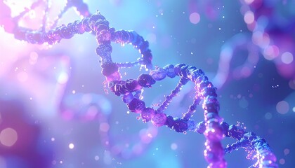 Glowing DNA Double Helix Structure &ndash; Genetics and Biotechnology Concept