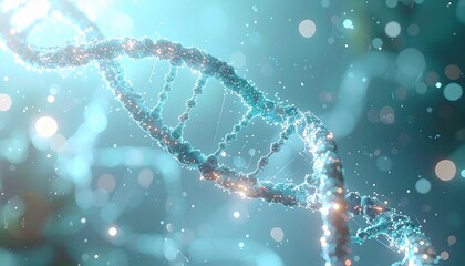 Glowing DNA Double Helix Structure &ndash; Genetics and Biotechnology Concept
