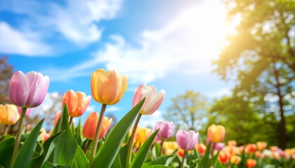 Tulips flower with copy space