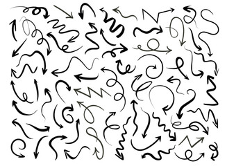 Hand drawn arrows set sketch style marker arrows for infographic and presentation