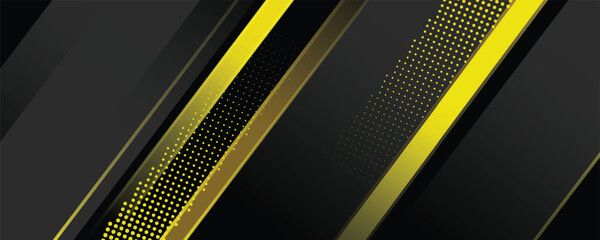 Abstract yellow and black banner background