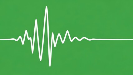 Electrocardiogram waveform on green background