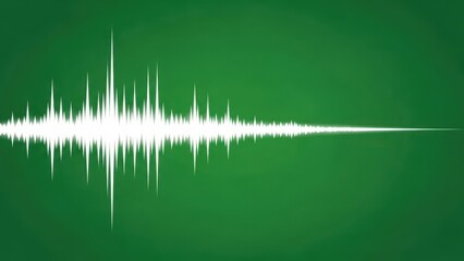Sound waveform on green background