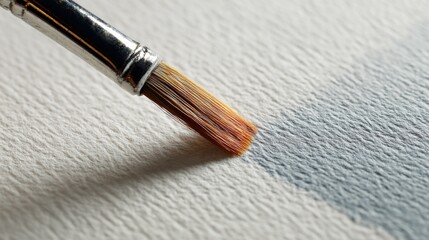 Fototapeta premium Artisan carefully brushes matte finish onto textured cardstock showcasing smooth nonreflective surface enhancement technique.