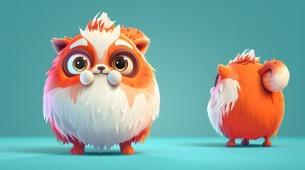 3d stylized game character cute animal companion