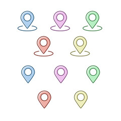 位置情報ピンアイコン（パステル・シンプルデザイン）かわいい
Location Pin Icon　GPS Map Pin Symbol