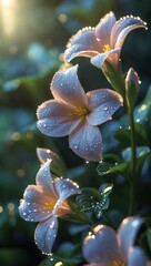 Lobelia Flower stunning mobile wallpaper showcasing tiny vibrant blooms, lush green accents, smooth lighting, delicate details, and serene floral elegance