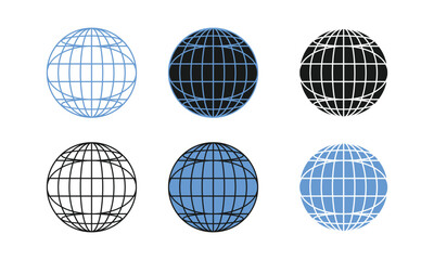 Globe Grid Earth &ndash; Wireframe World Map Sphere Vector