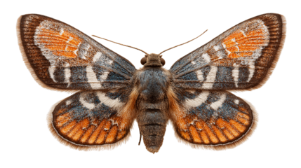 
A butterfly insect isolated on white background, colorful detailed wings spread elegantly, transparent png style, symbolizing beauty, nature, freedom, and transformation.