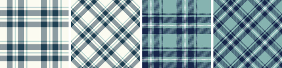 plaid and tartan pattern set.checkered fabric texture background.