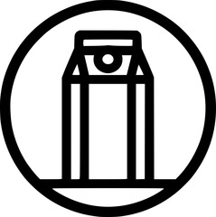 Minimalist black-white milk box icon with clean lines, no shading, isolated on white. Simple, modern, scalable, ideal for logos or digital use.