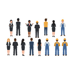 Diverse Group of Professionals and Workers Standing Together.