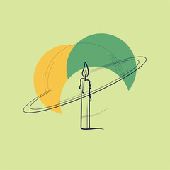 Artistic Illustration with Colorful Circles, Digital Artwork, Minimalist Environment, Unique Concept