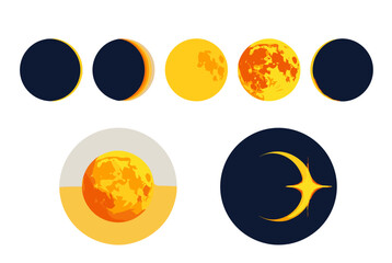 Stunning celestial phases artwork showcasing the beauty and mystery of lunar eclipses, perfect for educational materials or astronomy enthusiasts