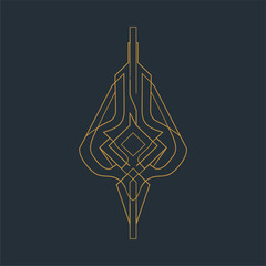 Elegant Geometric Design, Modern Art, Digital Illustration, Minimalist Style, Dark Background, Abstract Viewpoint, Creativity Concept