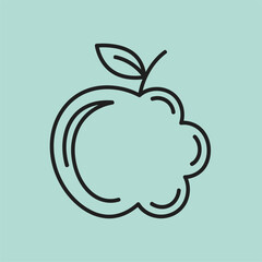 Creative Line Art of a Pepper, Minimalistic Design, Digital Illustration, Modern Aesthetic