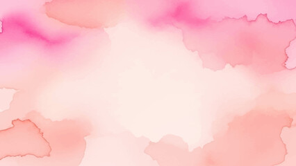Soft Pink and Peach Watercolor Abstract Background with Blurry Edges.