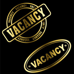vacancy gold stamp sticker in vector format very easy to edit