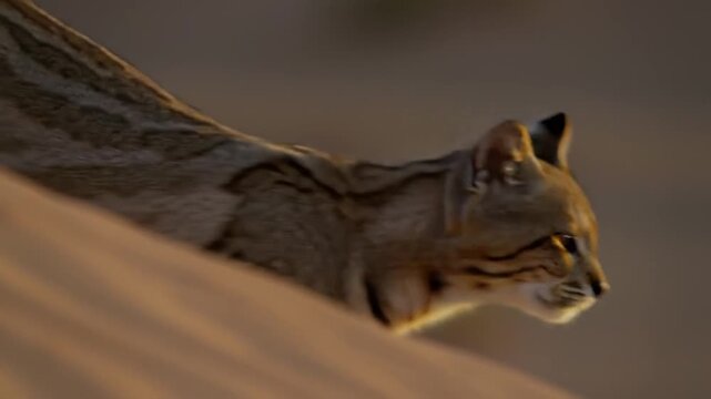 Desert wildcat in natural environment wildlife and nature concept