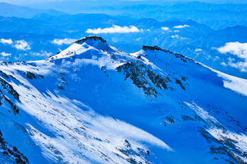 冠雪の北アルプスの乗鞍岳