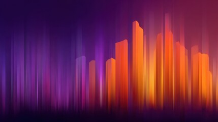 Vibrant Abstract Background with Colorful Vertical Lines Creating a Stunning Visual Display in Shades of Purple, Orange, and Yellow for Creative Projects