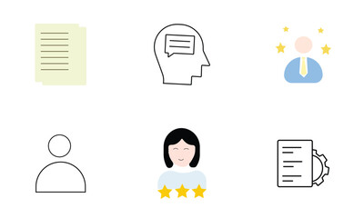 A set of vector business icons for web design and internet concept illustration