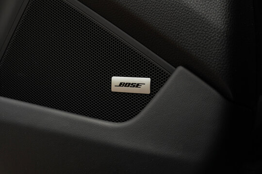Porsche 911 Bose speaker grille, Luxury sports car door panel audio detail
