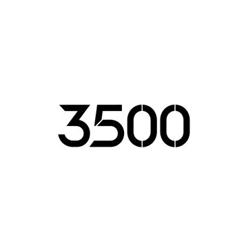 Bold modern numeral thirty five hundred perfect for financial reports or countdowns