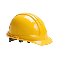 Fototapeta premium Bright yellow protective headwear for safety helmet construction, Isolated On White, Png Transparent, Cut Out