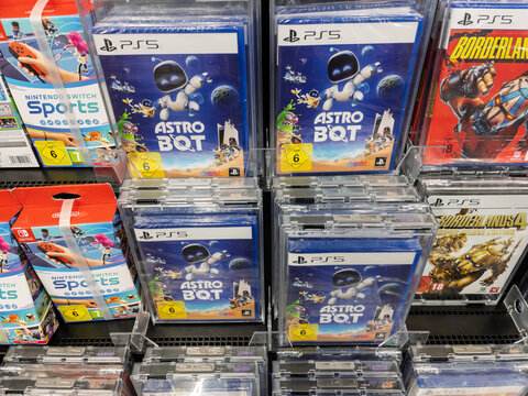 PlayStation 5 Game Display Featuring Astro Bot Adventure