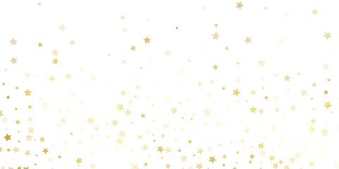 Gold star confetti seamless pattern. Golden glitter sparkle repeated background. Yellow sparks repeated wallpaper. Vector celebration Christmas, New Year, wedding or birthday party decoration backdrop