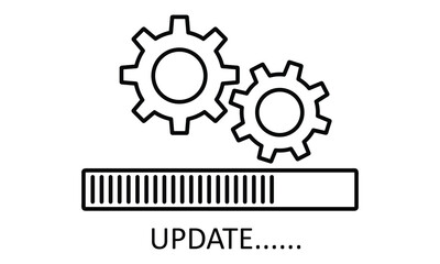 System Update Gear Icon – Loading and Software Installation Symbol,Software Update and Installation Icon – Gear Mechanism Symbolv