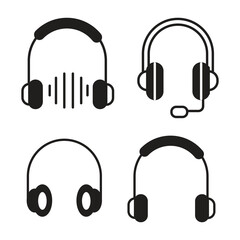 Audio Headphones Icons Set,eadphones Outline Icon Pack,Modern Headphones Icons Collection