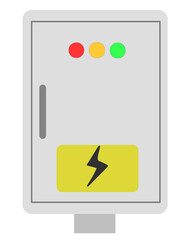 Electrical Control Panel Box with Lightning Warning Sign